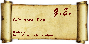 Gózony Ede névjegykártya